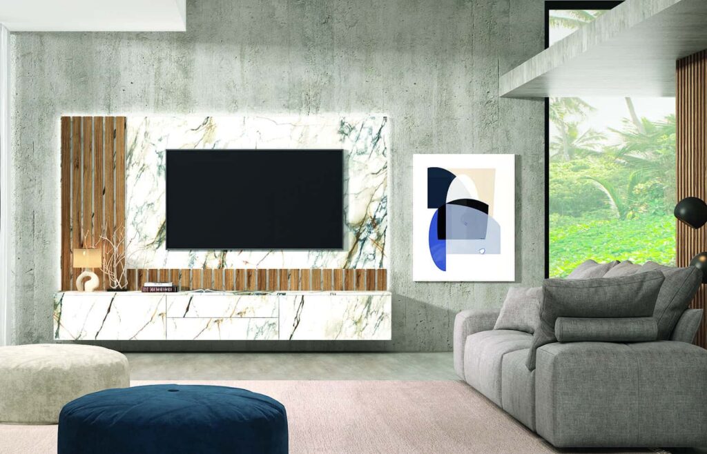 Salón diseñado por muebles lux